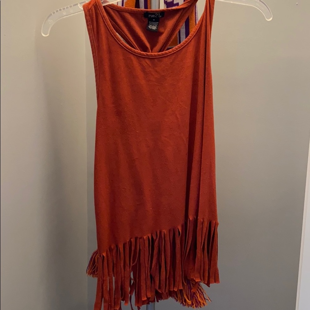 Suede Burnt Orange Tank Top